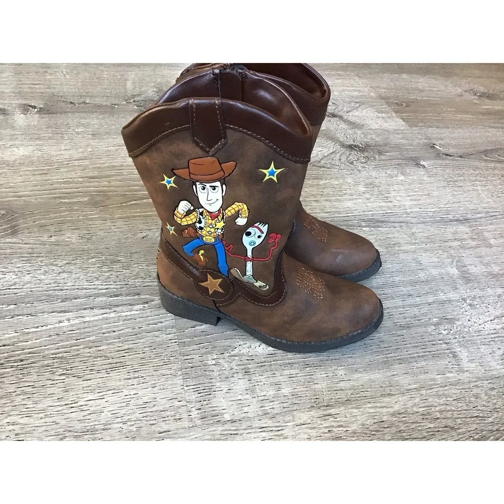 Disney Pixar Toy Story 4 Woody Forky Cowboy Boots Toddler Size 11 Kids Boots